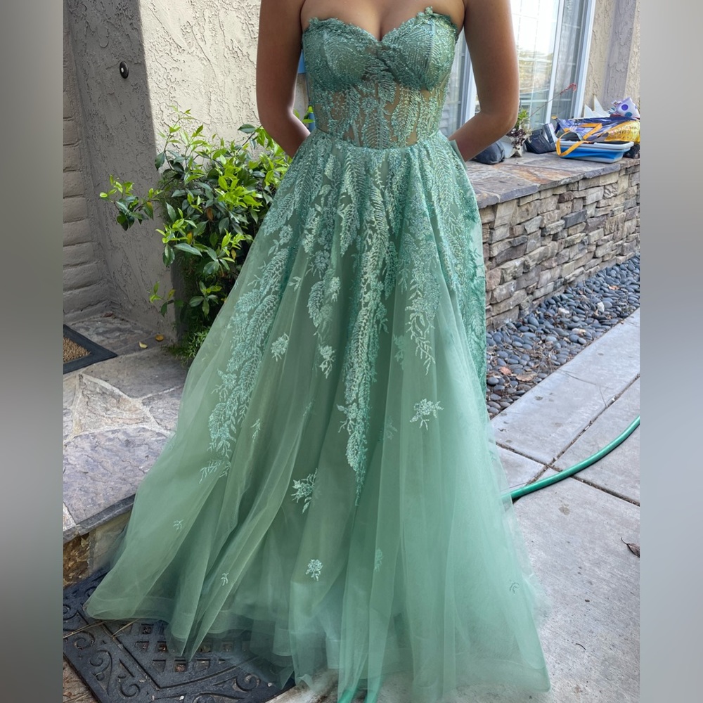 Sage green prom dress
